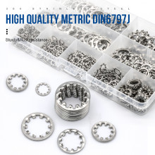 DIN6797J Stainless Steel Bearing Internal Tooth Lock Washer Assortment Kit M3 M4 M5 M6 M8 M10 Toothed Star Lock Washer